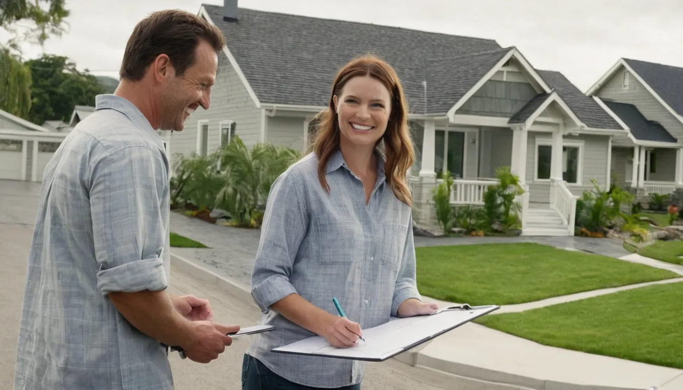 A homeowner reviewing a written concrete quote with a local provider in the Edwardsville area